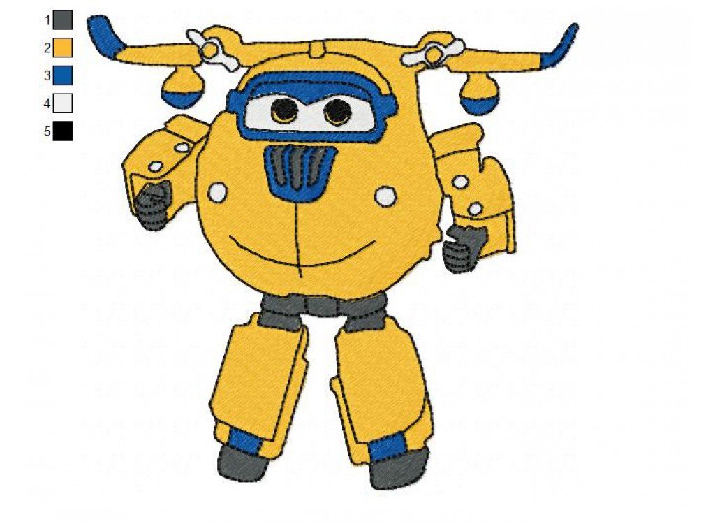 Super Wings Donnie 02 Embroidery Design